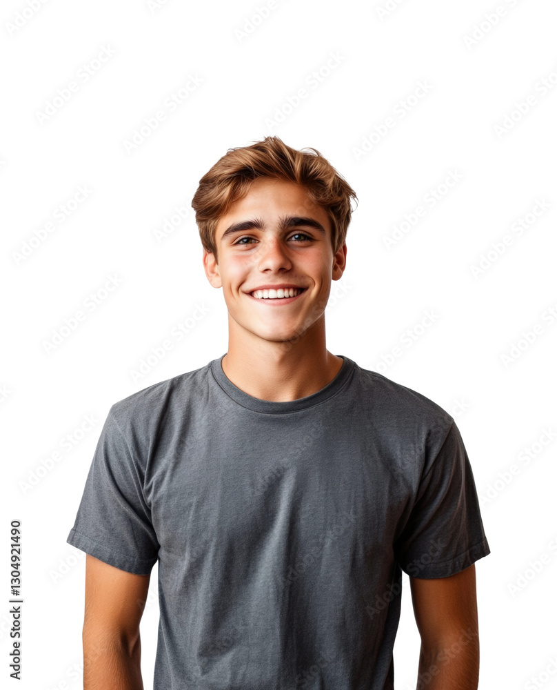 Smiling young man portrait front view isolated on transparent background png Smiling young man portrait front view isolated on transparent background png