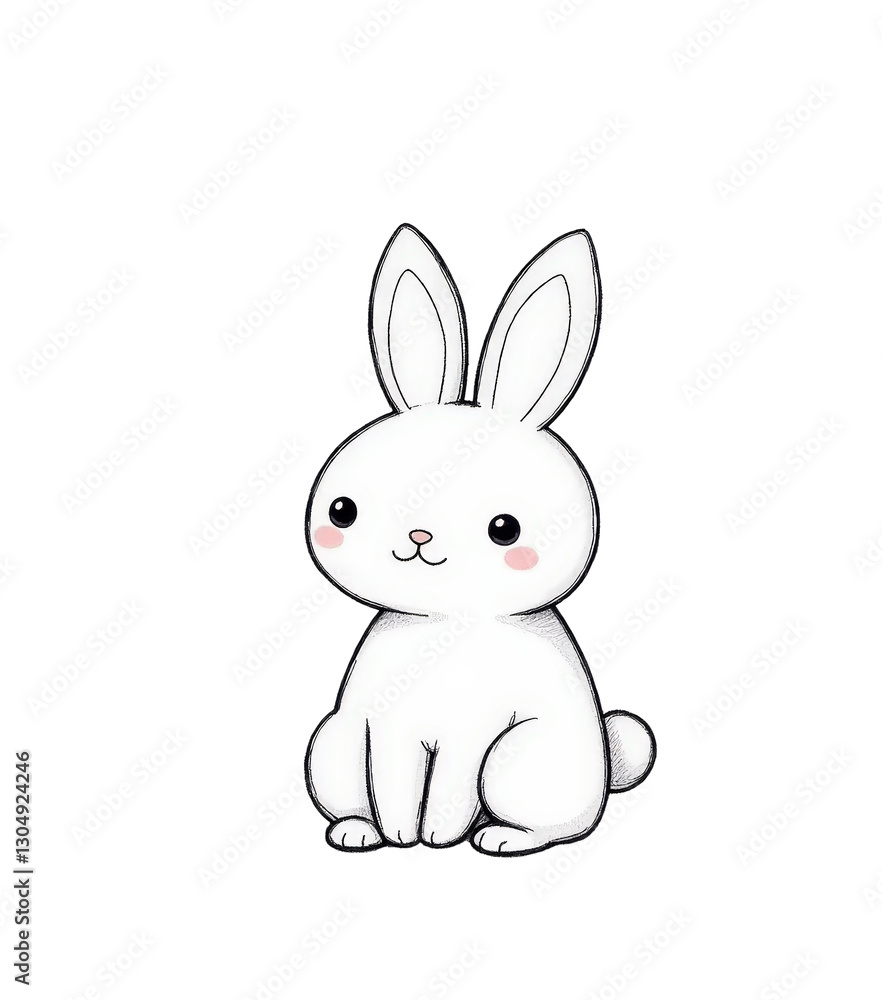 Cartoon bunny with transparent background