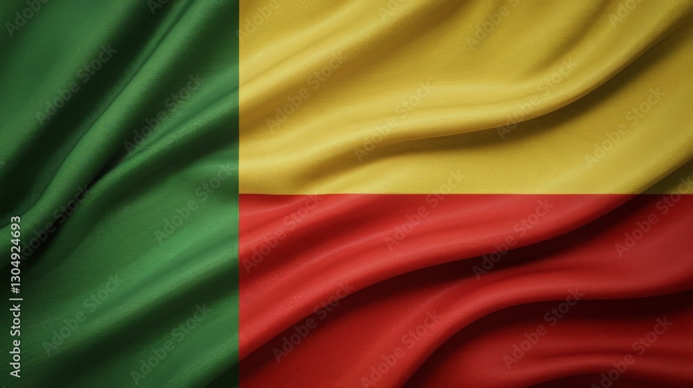 Obraz premium Benin national flag background. 