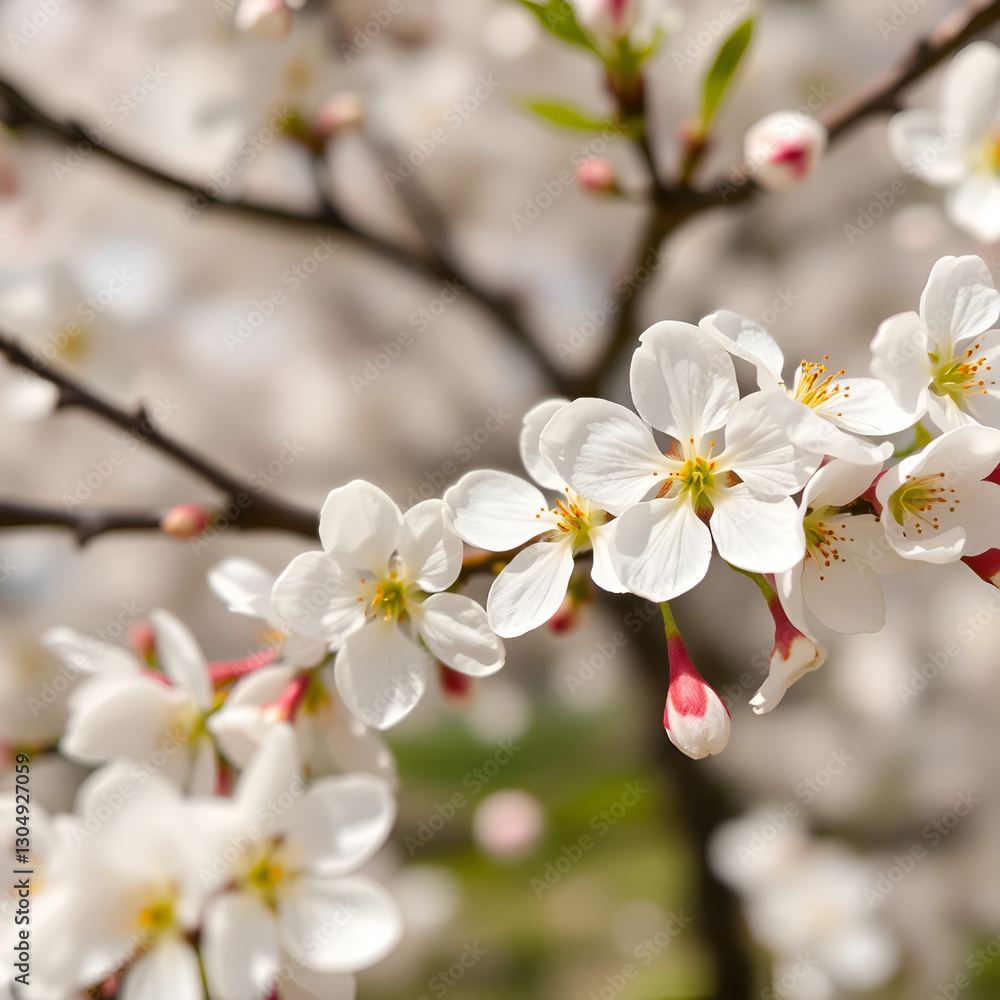 Beautiful cherry blossom, macro shot of white flowers, the awakening of nature Beautiful cherry blossom, macro shot of white flowers, the awakening of nature