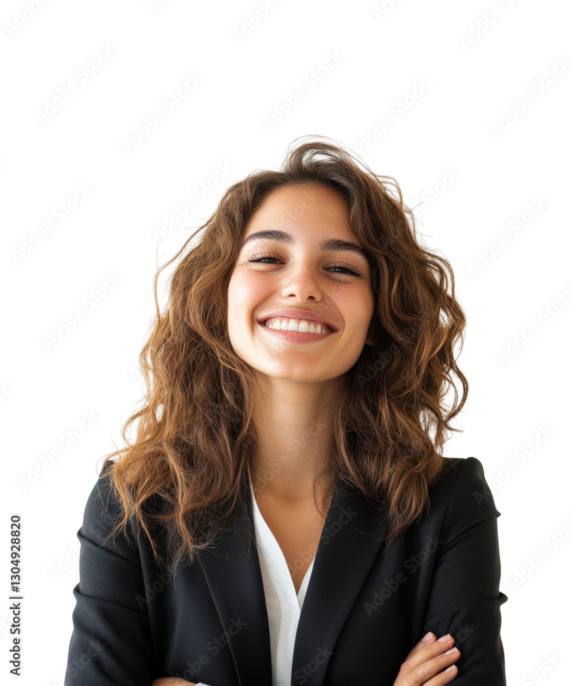 Smiling professional woman in office isolated on transparent background png Smiling professional woman in office isolated on transparent background png