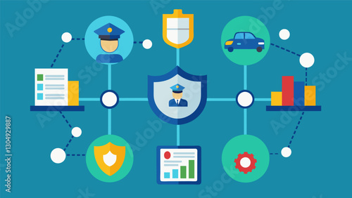 Through data analysis law enforcement agencies can identify gaps in their resources and allocate them more efficiently to ensure all areas receive adequate police coverage.. Vector illustration