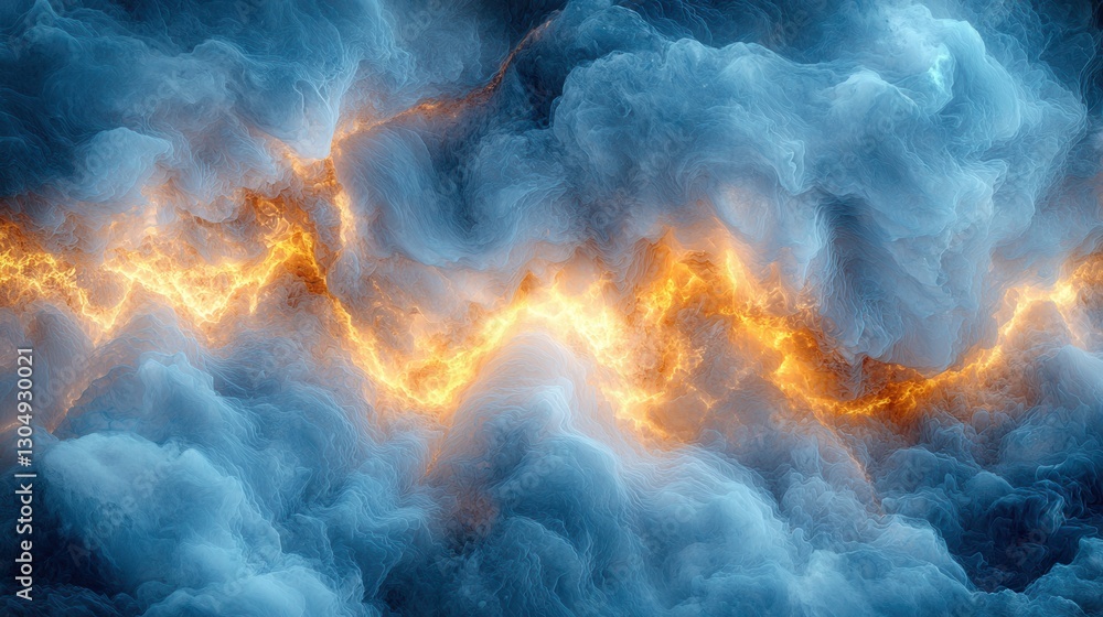 Fototapeta premium Abstract Energy Flowing Through Clouds