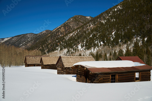 A ghost town or forgotten mining town in Ashcroft, Colorado in the White River National forest