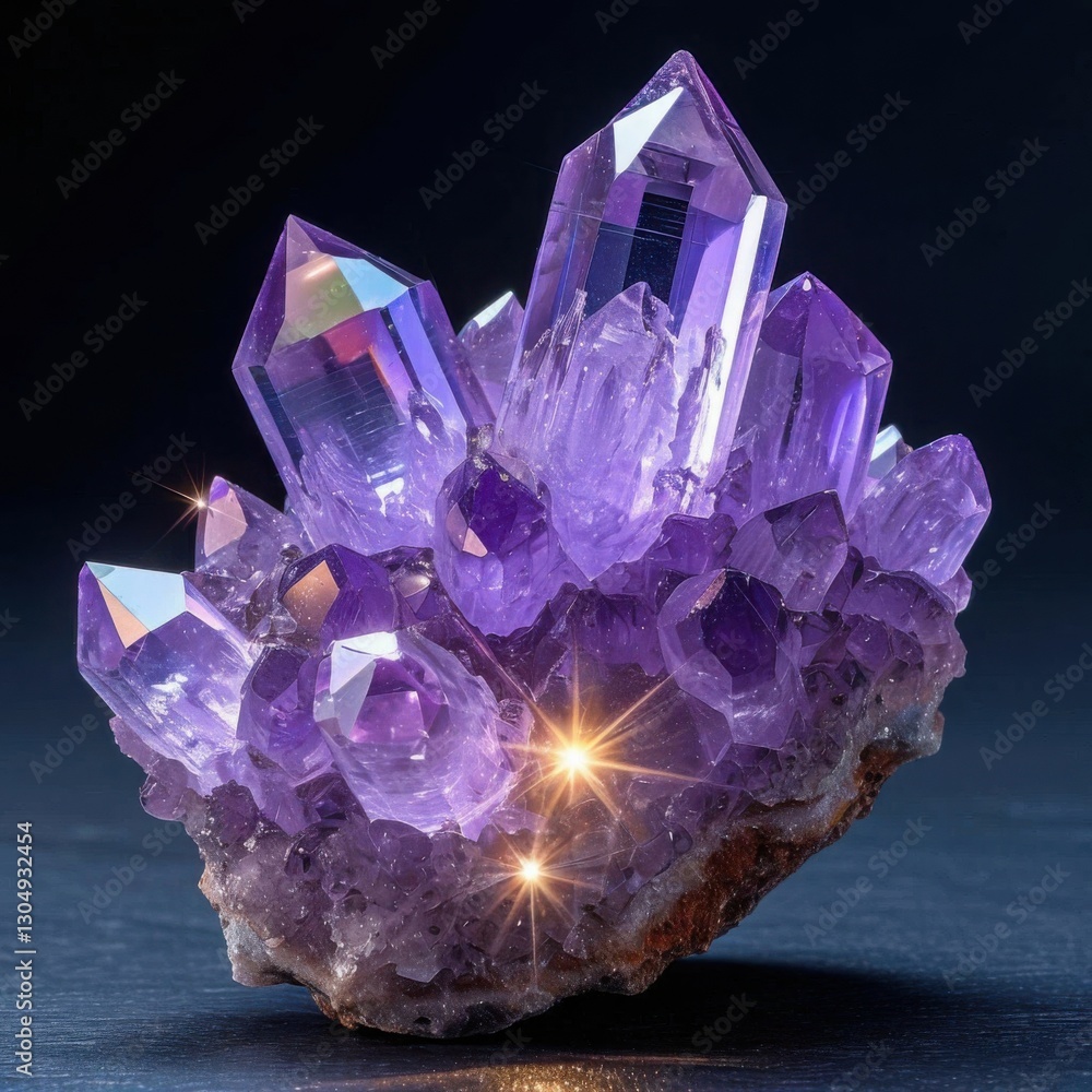 A detailed macro of a forming crystal with sharp facets, vibrant colors, and dazzling light refractions Generated AI A detailed macro of a forming crystal with sharp facets, vibrant colors, and dazzling light refractions Generated AI