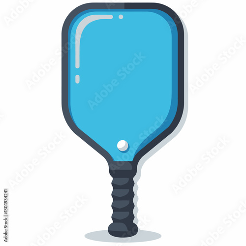 Blue pickleball paddle flat vector illustration