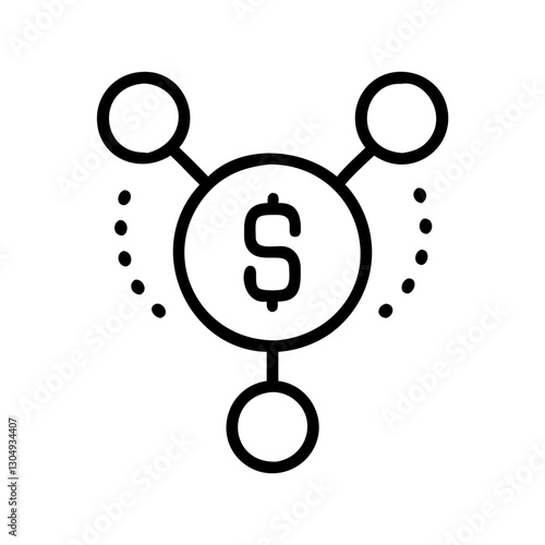 Fintech Buy Now, Pay Later (BNPL) payment model, line icon