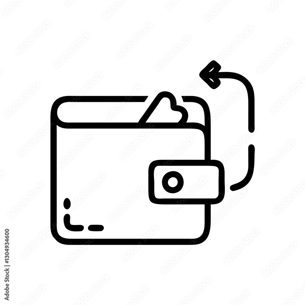 Fintech Hot wallet with transaction icon in outline style Fintech Hot wallet with transaction icon in outline style