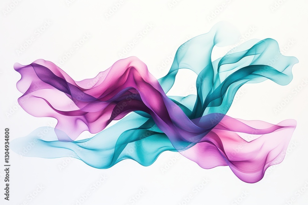 Fototapeta premium Abstract flowing shapes create a dynamic visual experience in vibrant shades of pink and teal