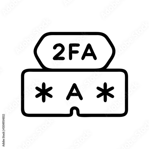 Fintech  Two-factor authentication icon for crypto wallet security