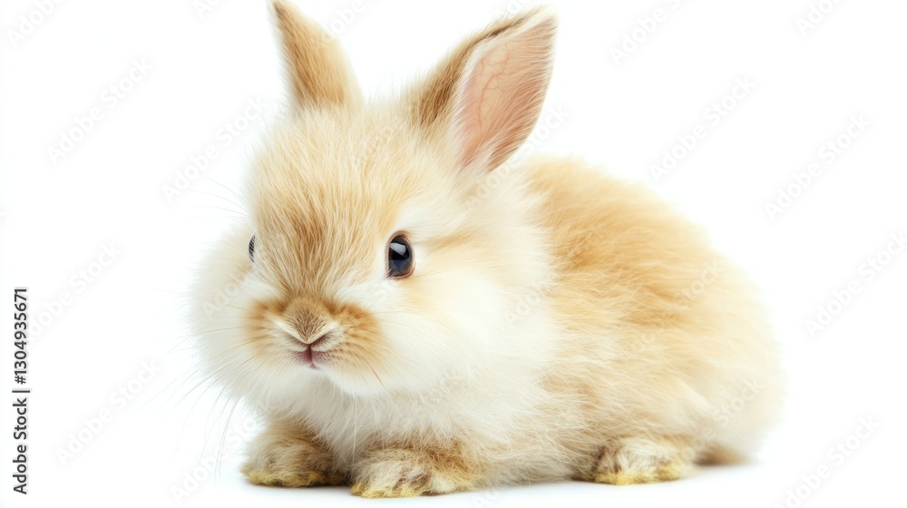 Obraz premium Energetic Grey Rabbit, Isolated on White