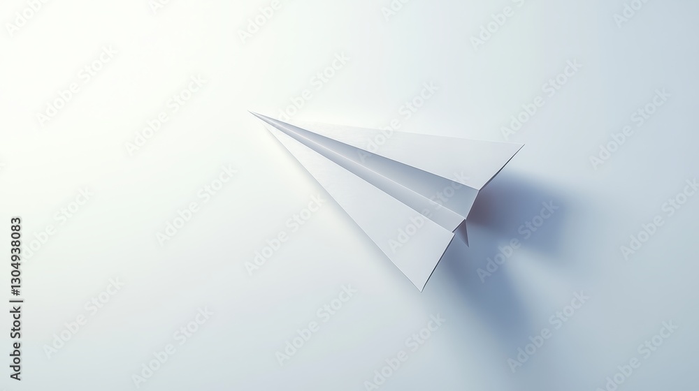 Minimalist White Paper Airplane Minimalist White Paper Airplane