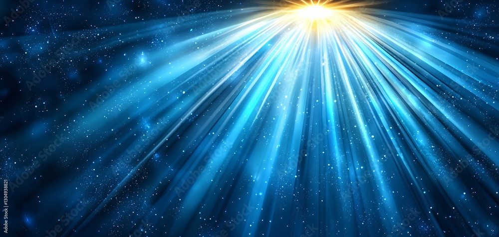 Fototapeta premium Abstract Blue and Gold Light Rays Burst on Dark Background
