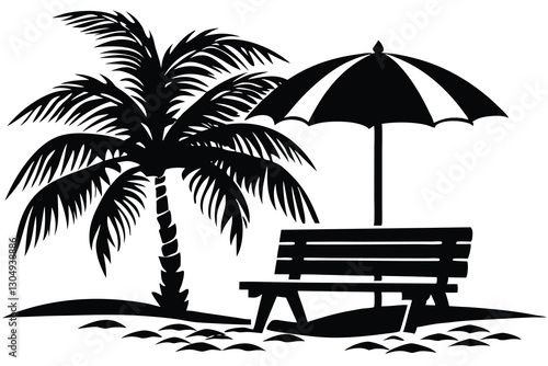 Summer Chairs umbrella beach ball and Parasols On The Beach
