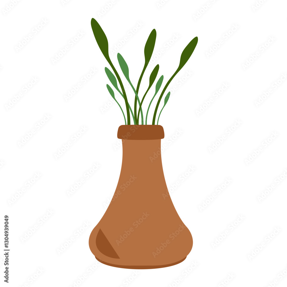 Cute plant on pot vector element