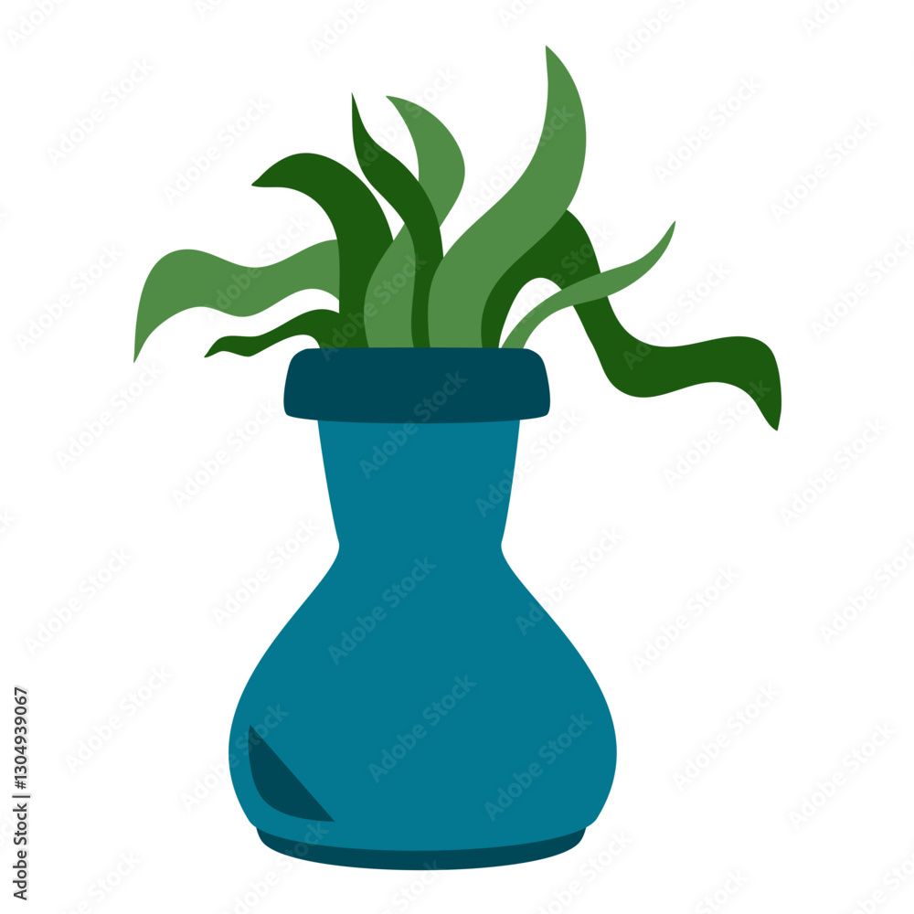 Cute plant on pot vector element