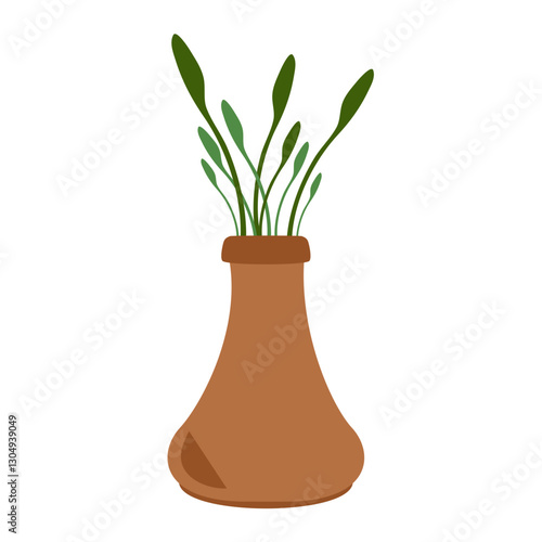 Cute plant on pot vector element 