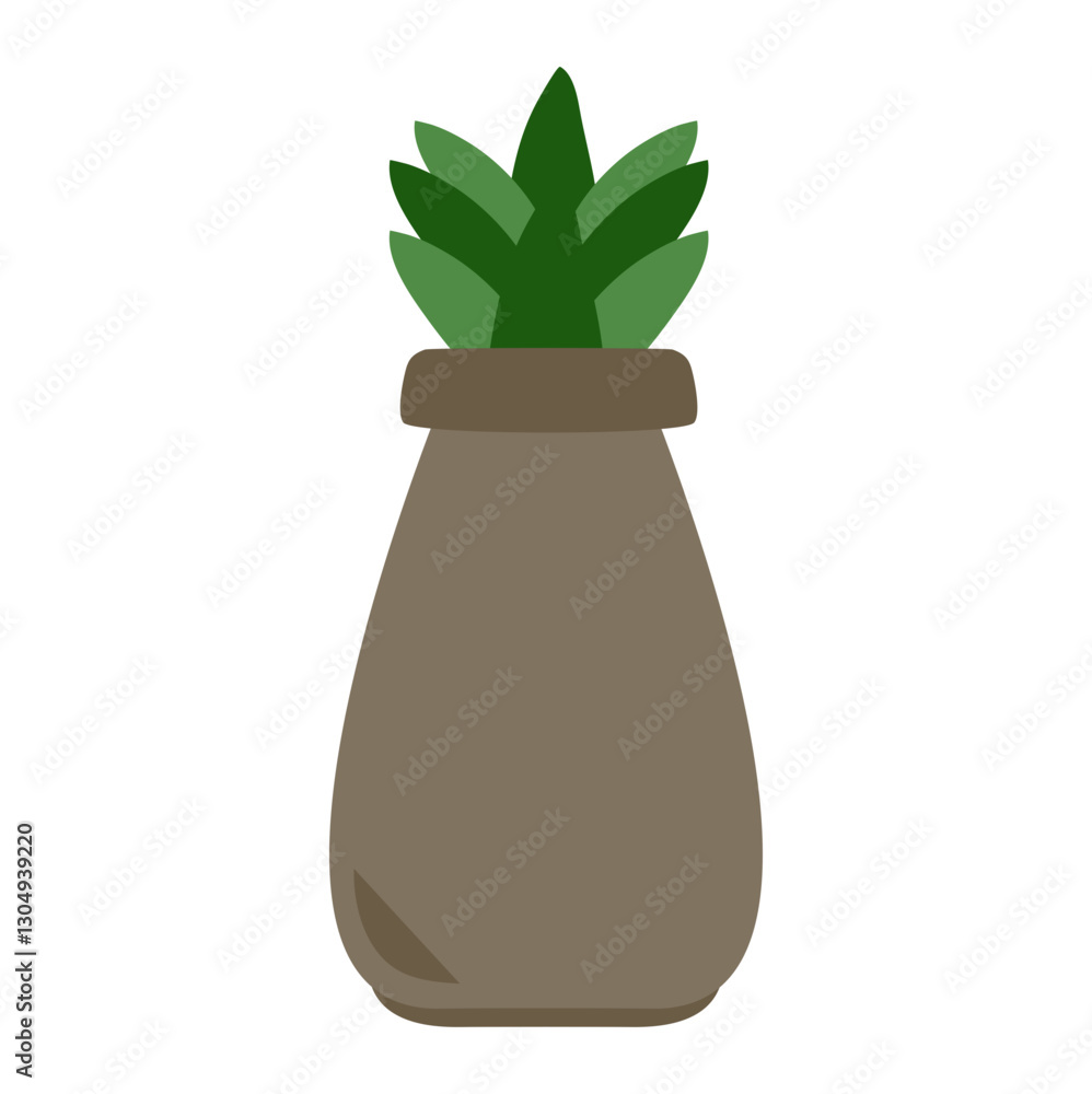 Cute plant on pot vector element