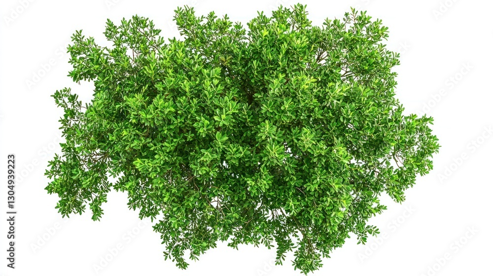 Fototapeta premium Bright Green Tree, Isolated on White