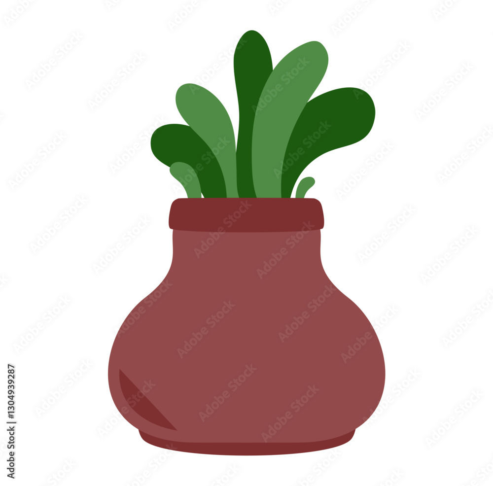 Cute plant on pot vector element