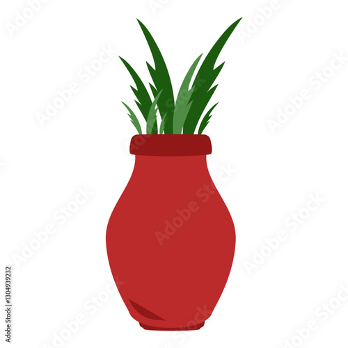 Cute plant on pot vector element 