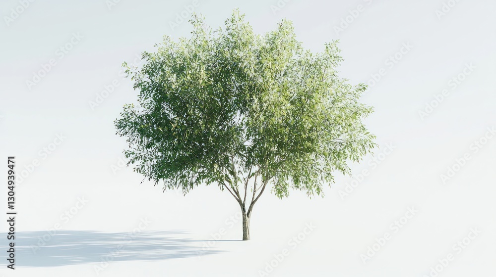 Obraz premium Bright Green Tree, Isolated on White