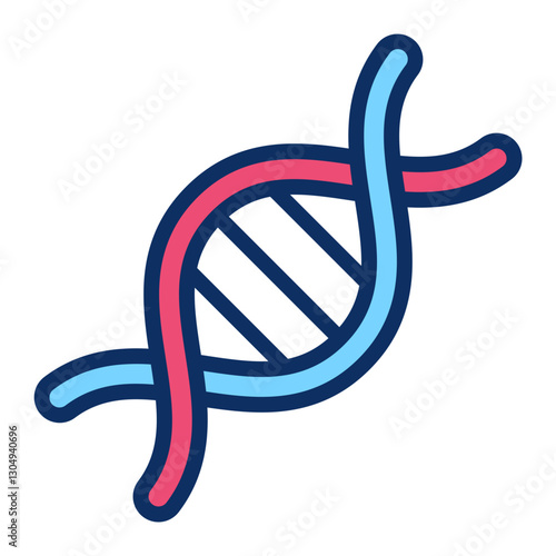 DNA strand Vector Line Filled Icon Design