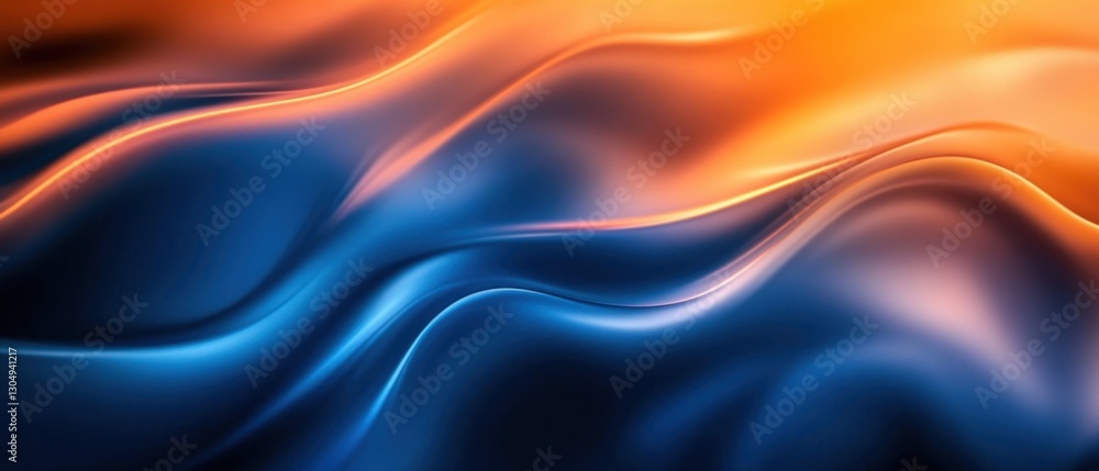 Abstract fluid wave design in vibrant orange and blue hues creating a dynamic elegant and modern background with smooth texture and light Abstract fluid wave design in vibrant orange and blue hues creating a dynamic elegant and modern background with smooth texture and light
