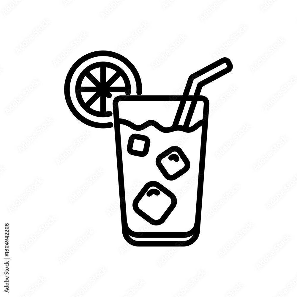 lemonade water icon vector, line style icon lemonade water icon vector, line style icon