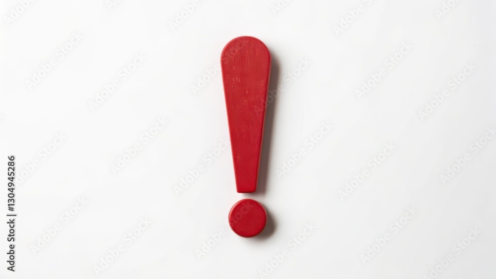 Red Exclamation Mark on White Background Red Exclamation Mark on White Background