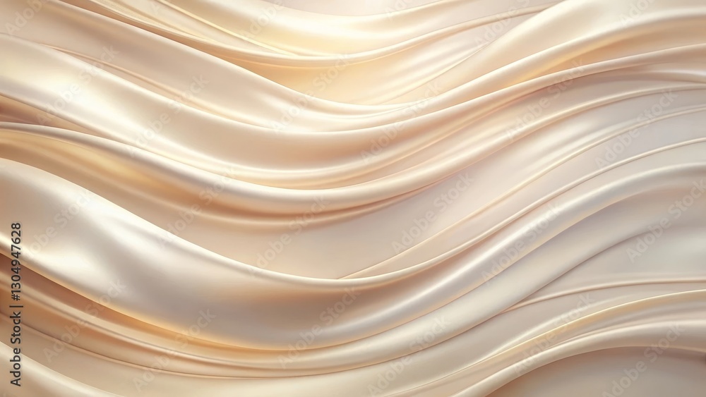 Elegant Draped Fabric Soft, Luxurious Waves of Creamy Beige Textile with Gentle Undulations and Smooth Surface Elegant Draped Fabric Soft, Luxurious Waves of Creamy Beige Textile with Gentle Undulations and Smooth Surface