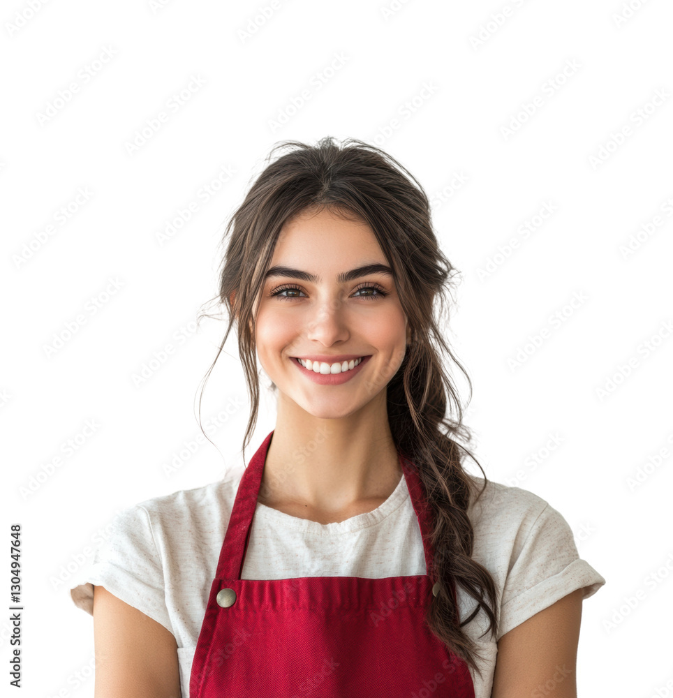 Baking smiles young chef in kitchen portrait isolated on transparent background png