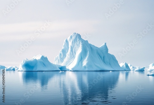 Wallpaper Mural The large iceberg floats gracefully across the calm waters of this serene landscape. Torontodigital.ca