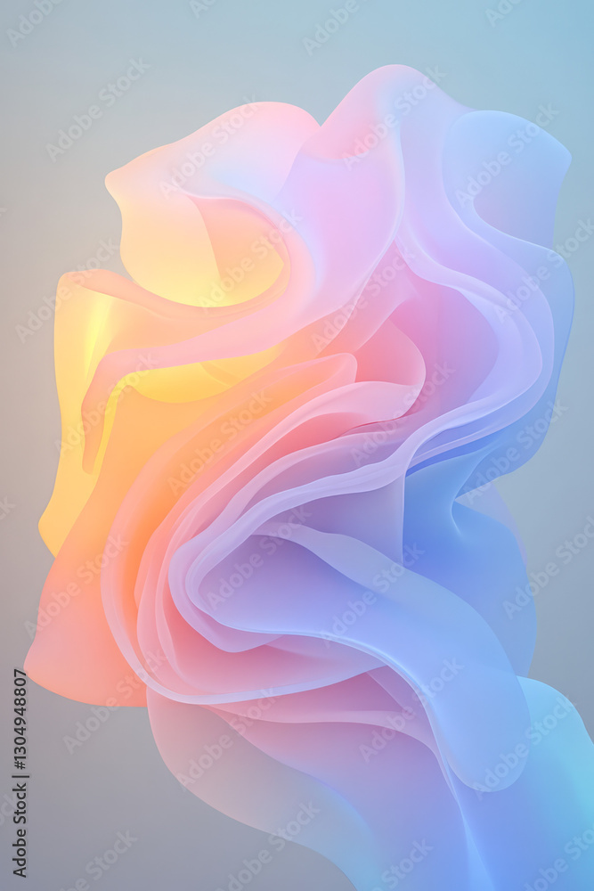Obraz premium An ultramodern composition featuring a translucent holographic veil swirling around a luminescent