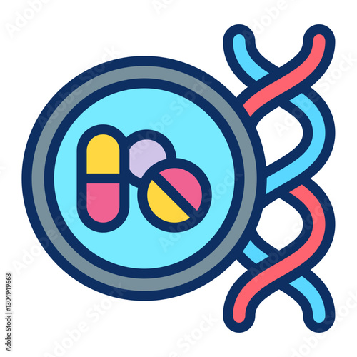 Biomedicine Vector Line Filled Icon Design
