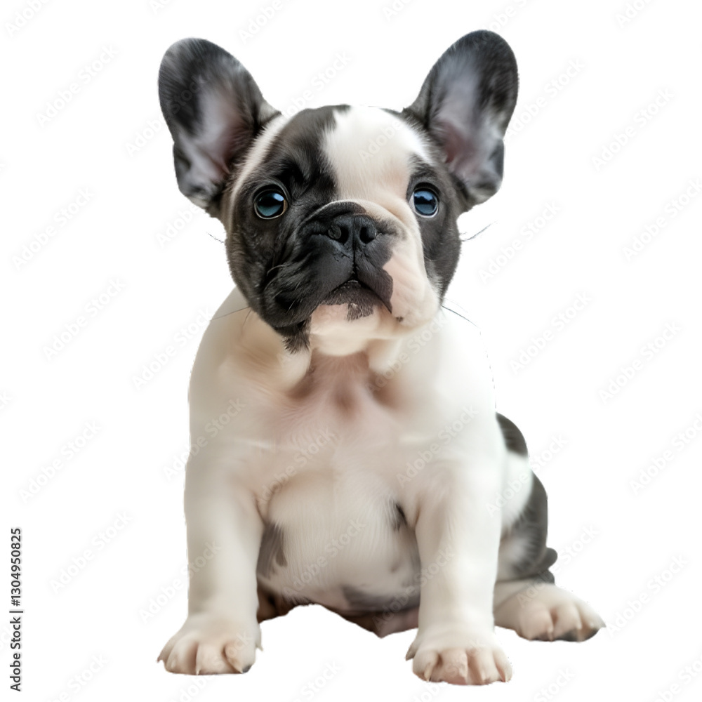 Realistic French Bulldog Puppy Sitting Pose Isolated on Transparent Background AI Generated Realistic French Bulldog Puppy Sitting Pose Isolated on Transparent Background AI Generated