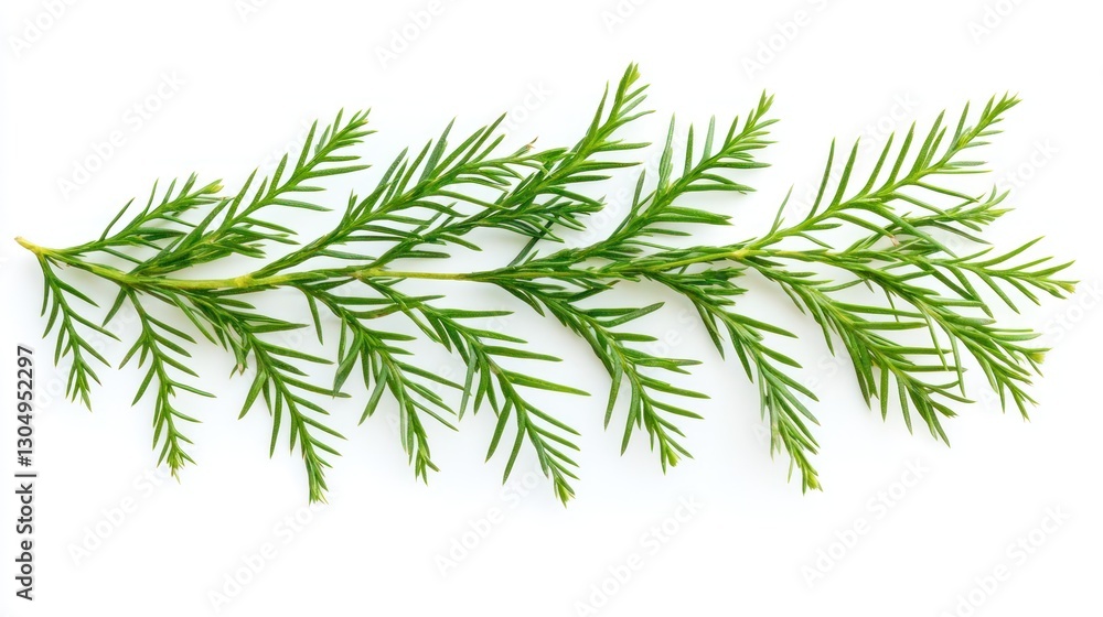 Fresh Green Branch, Isolated on White Fresh Green Branch, Isolated on White