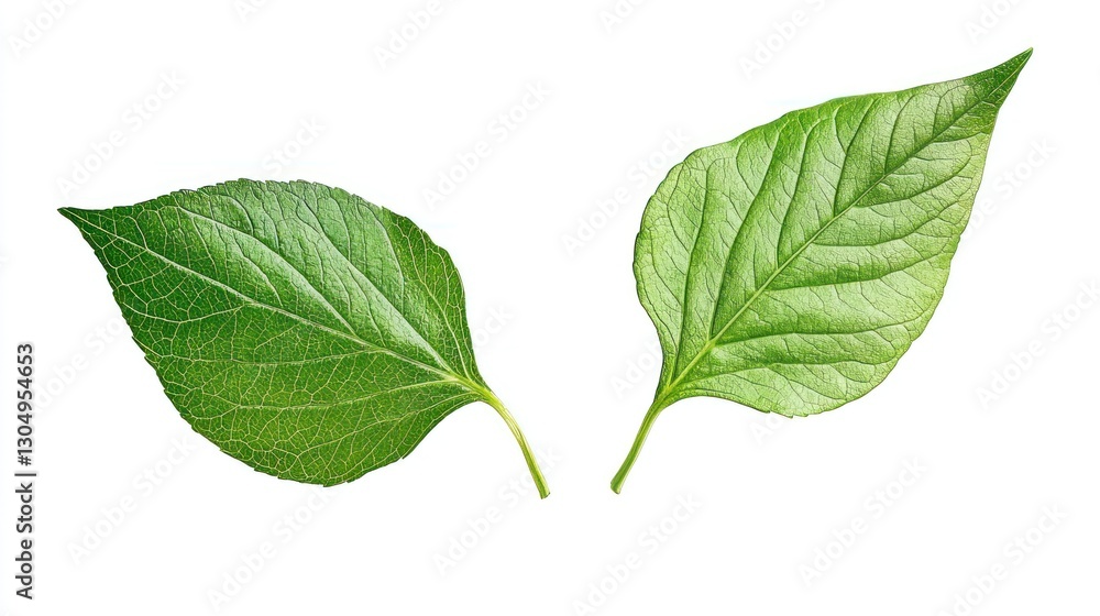 Obraz premium Flying Green Leaves, Isolated on White