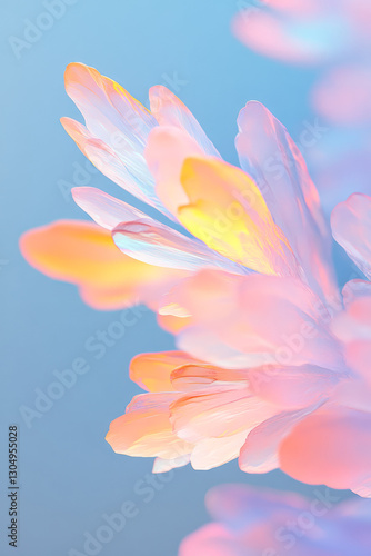 A mesmerizing, hyper-detailed close-up of microbial crystals fluttering gracefully, their surfaces