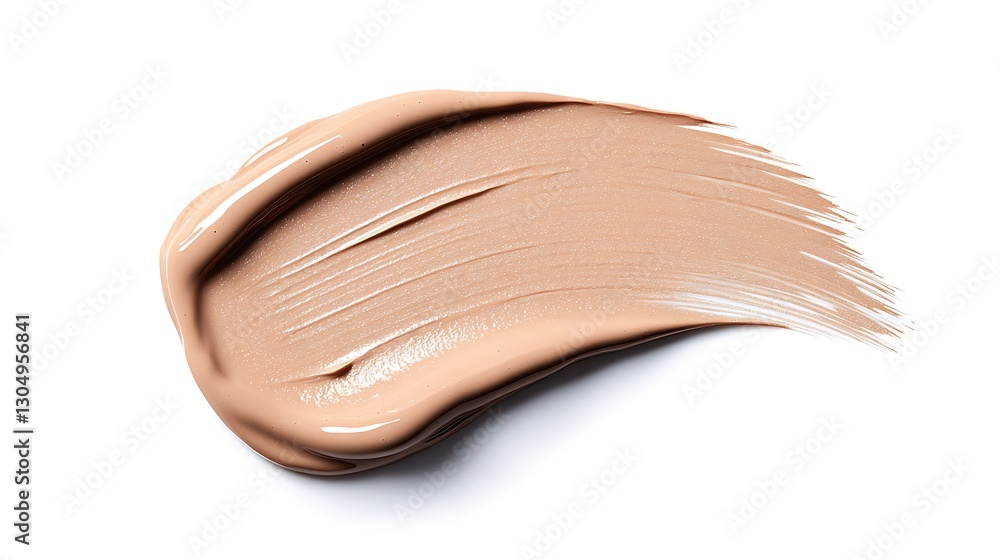 Close Up Swatch of Luxurious Medium Beige Foundation on White Background Close Up Swatch of Luxurious Medium Beige Foundation on White Background