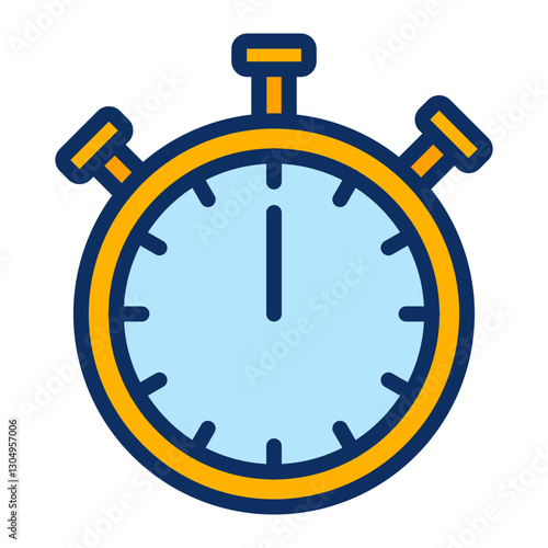 Stopwatch Vector Line Filled Icon Design