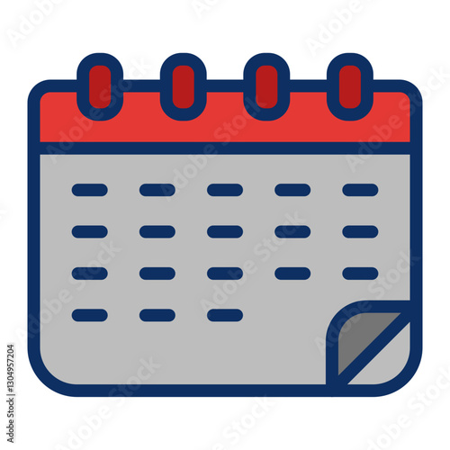 Calender Vector Line Filled Icon Design