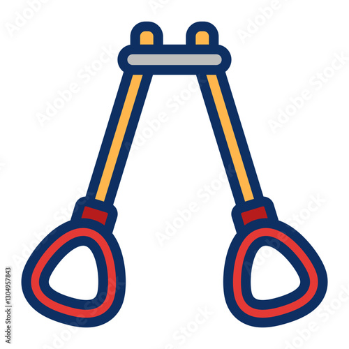 TRX Straps Vector Line Filled Icon Design