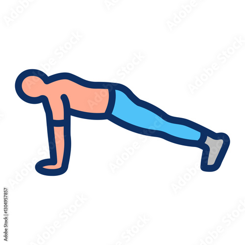 PushUp Vector Line Filled Icon Design