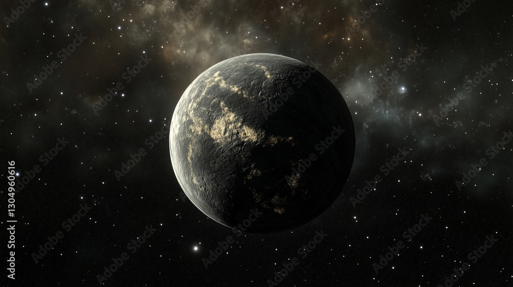 Obraz premium Mysterious Dark Planet in the Depths of the Universe
