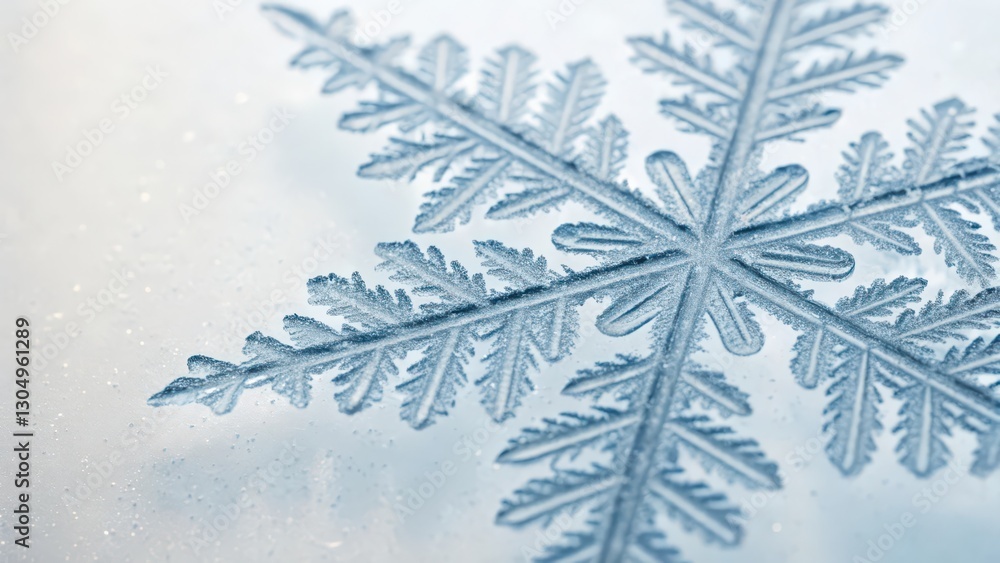 Obraz premium Single Snowflake on White Background