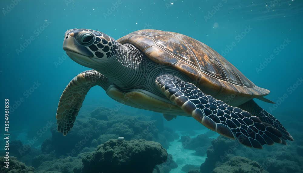 Obraz premium sea turtle isolated on white or transparent