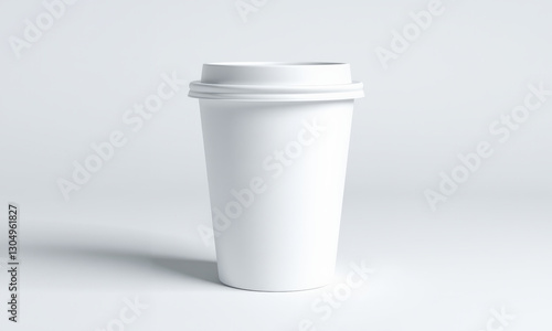 Wallpaper Mural plain white coffee cup mockup on light background, perfect for branding and design projects. Ideal for showcasing your logo or artwork Torontodigital.ca