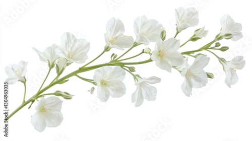 Branch of White Blossom, Isolated on White