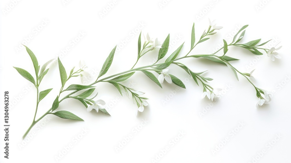 Fototapeta premium Branch of White Blossom, Isolated on White